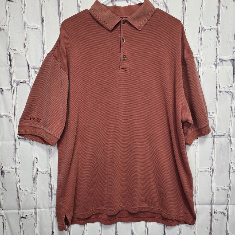 Vtg Ping Collection Silk Golf Polo Men's Sz XL Red Faded Perfectly Stitched Logo
